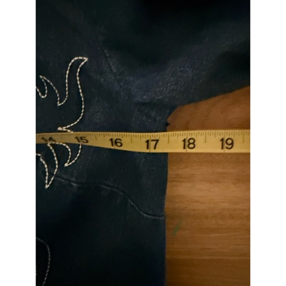 Avec Les Filles Western Embroidered Denim Mini Dress – Long Sleeve Size 8 NWT - Picture 10 of 11